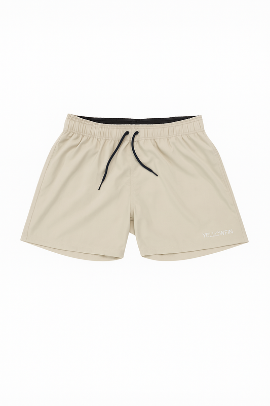 Short Yellowfin Liso com Elástico Bege