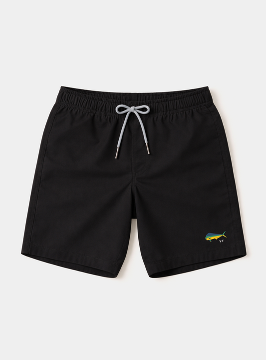 Short Yellowfin Liso com Elástico BLACK Dourado