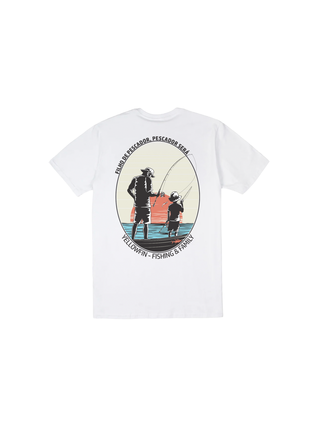 Camisa Yellowfin Fishing and Family Kids Branca