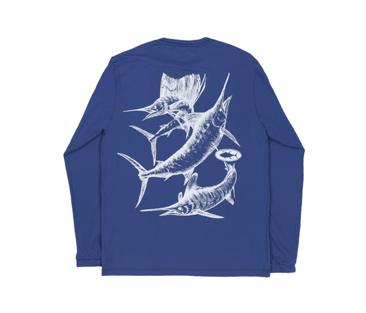 Camisa Yellowfin Billfish Dryfit Azul Marinho